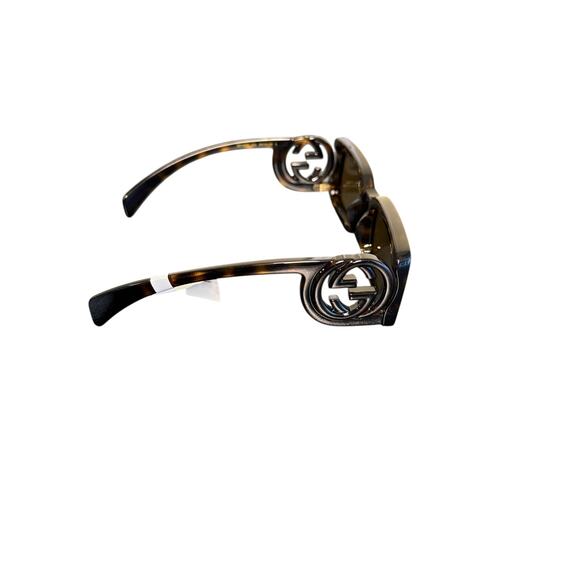 Gucci NWT Rectangular Frame GG Sunglasses in Tortoiseshell - Picture 4 of 10